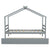 Gray Twin House-Shaped Bed with Pull-Out Trundle