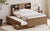 Walnut Twin Platform Bed with Trundle, Drawers & Storage Headboard