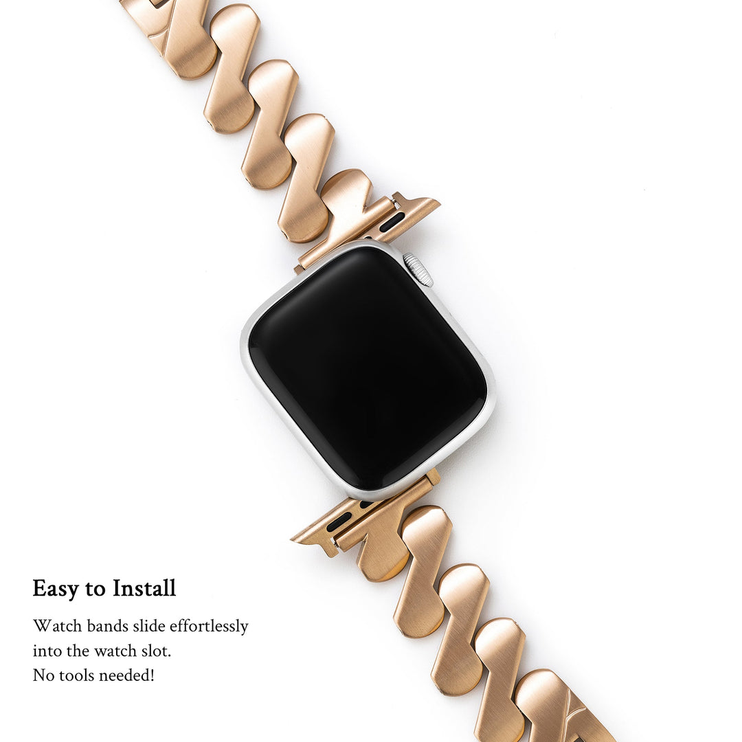 Luxury Stainless Steel Geo Apple Watch Bands for Women