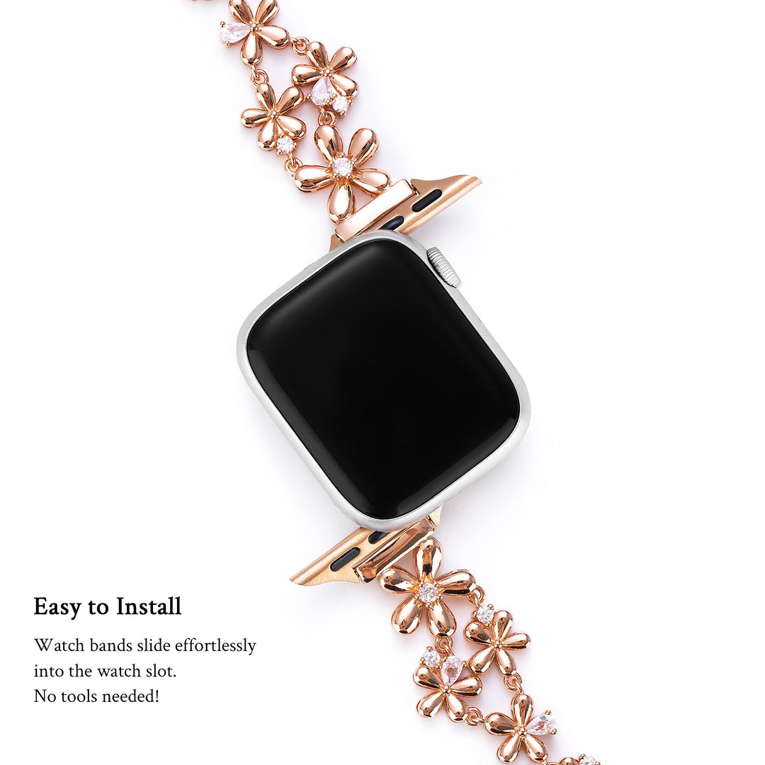 Bold Copper Flower Apple Watch Bands for Women