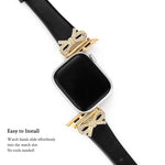 Load image into Gallery viewer, Sleek Leather Crystal Apple Watch Bands for Women
