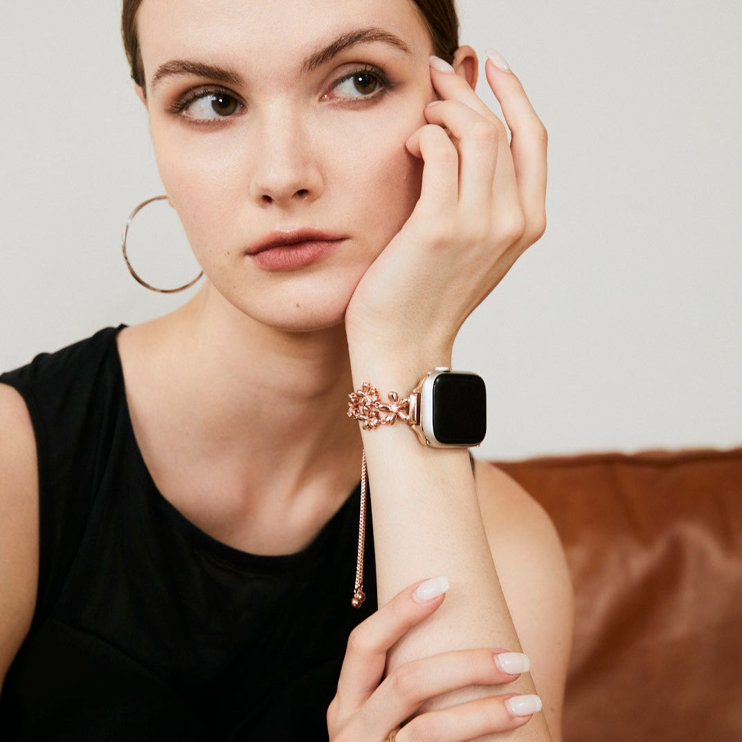 Bold Copper Flower Apple Watch Bands for Women