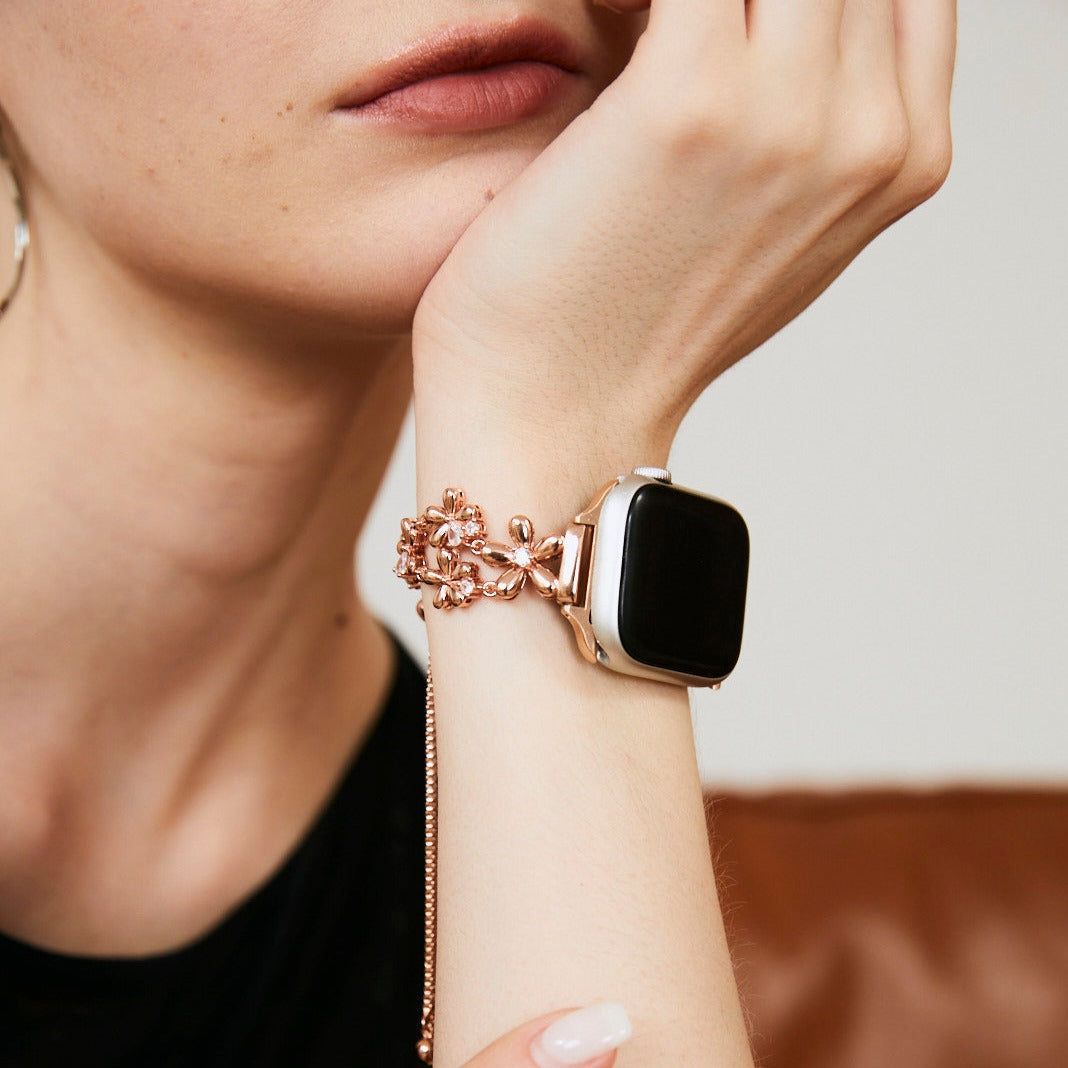 Bold Copper Flower Apple Watch Bands for Women