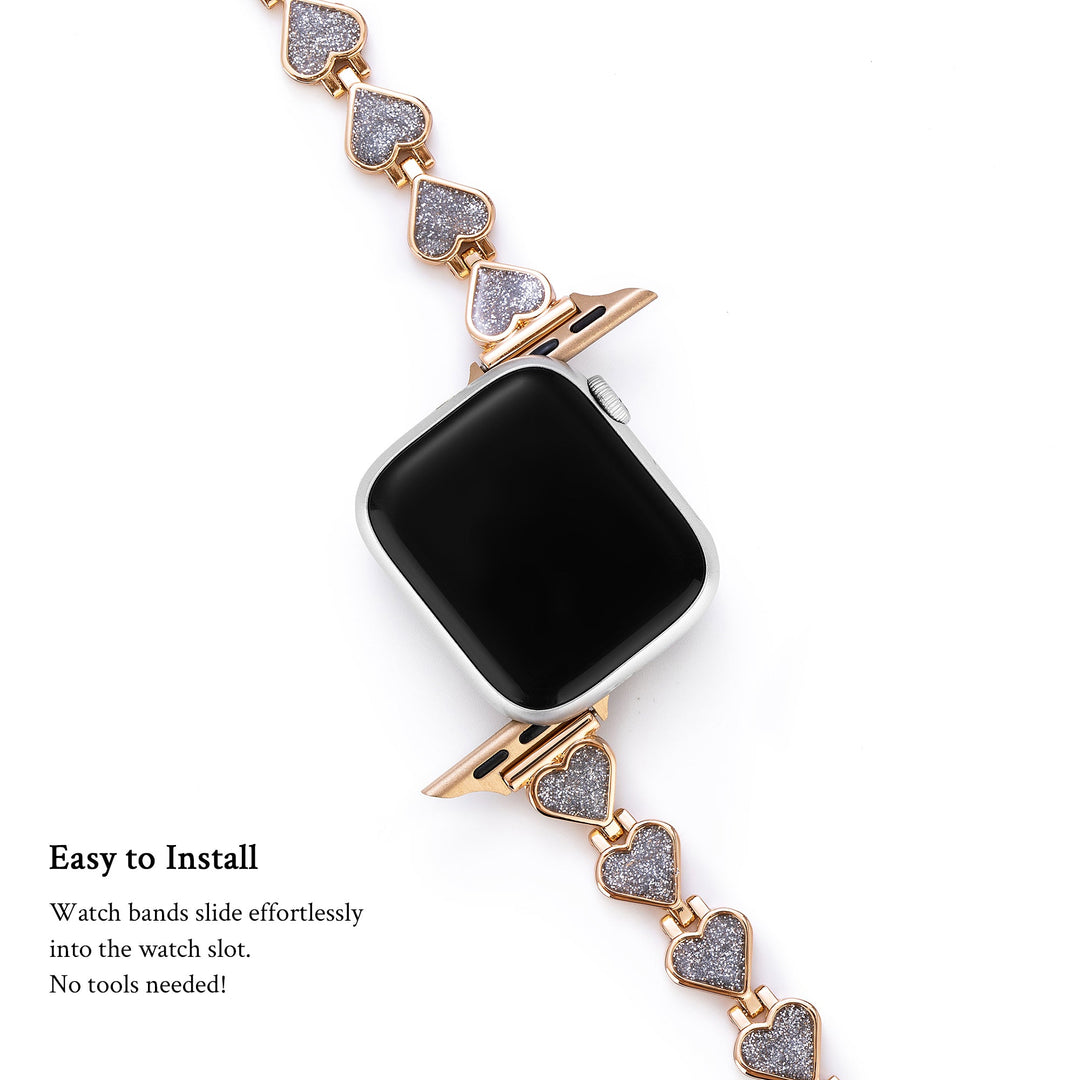 Sleek Metal Glitter Apple Watch Bands for Women