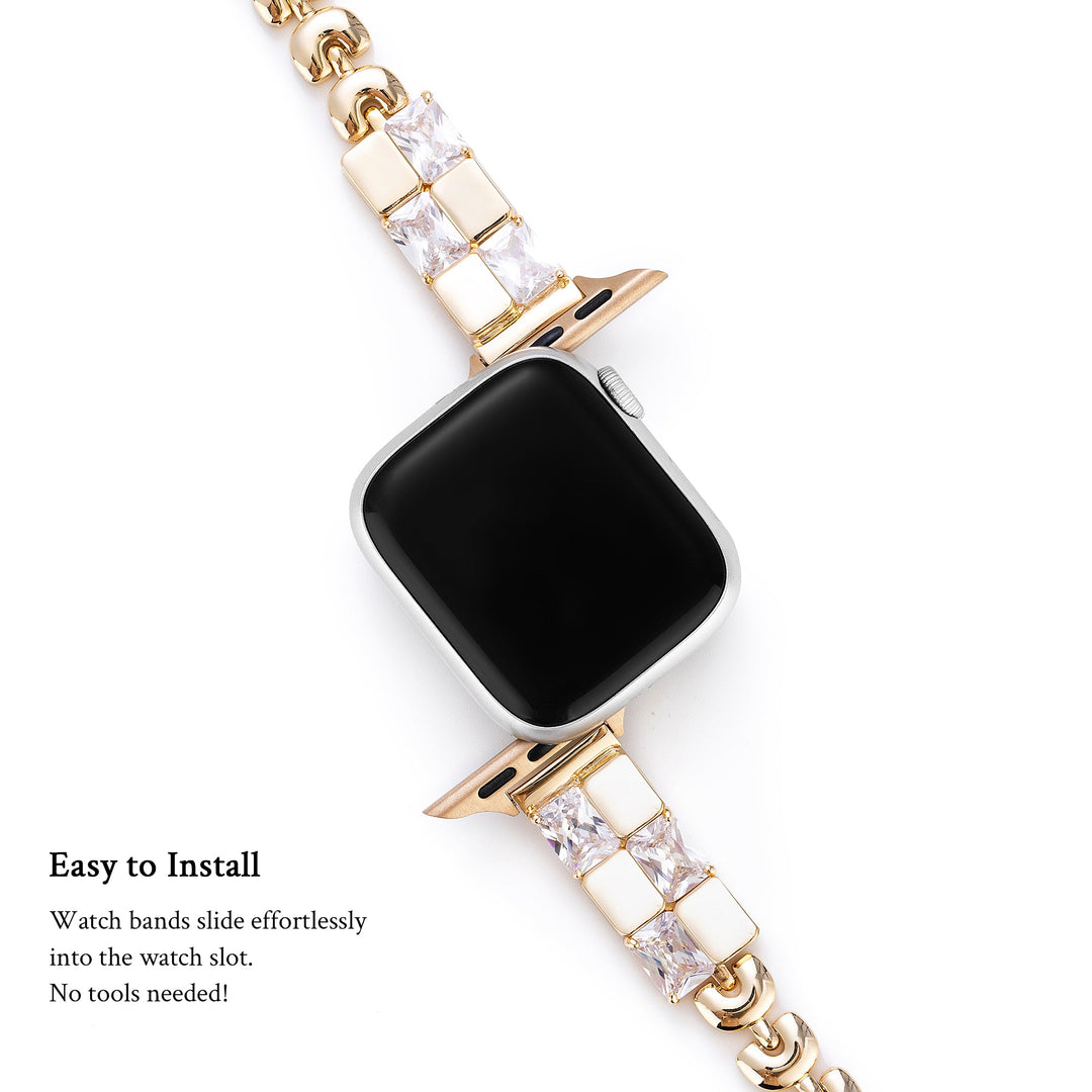 Bold Copper Rhinestone Apple Watch Bands for Women