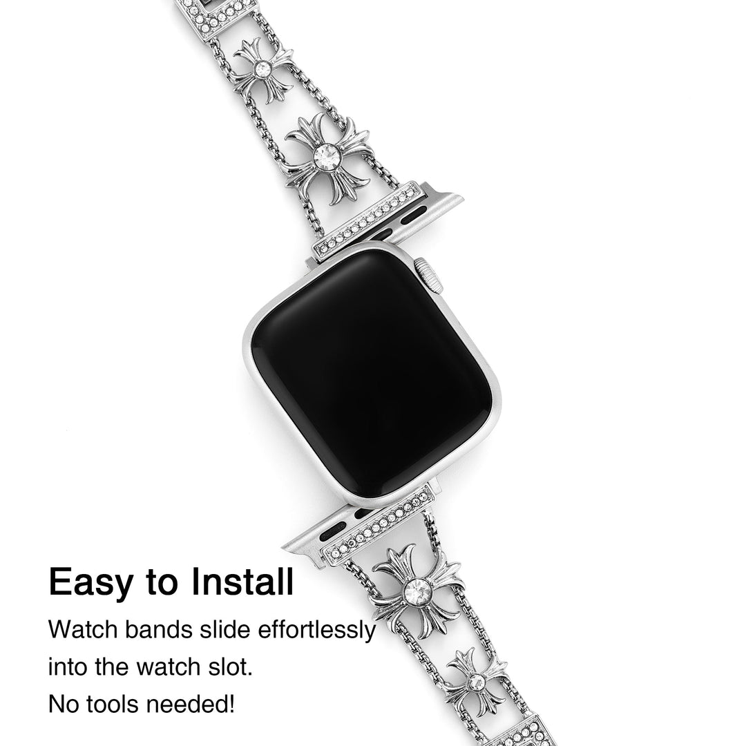 Sleek Rhinestone Apple Watch Bands for Women