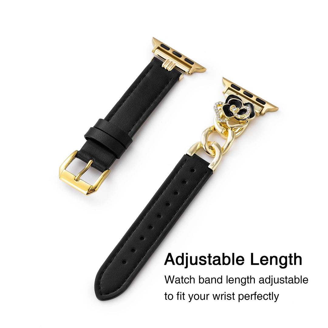 Bold Leather Chain Apple Watch Bands for Women