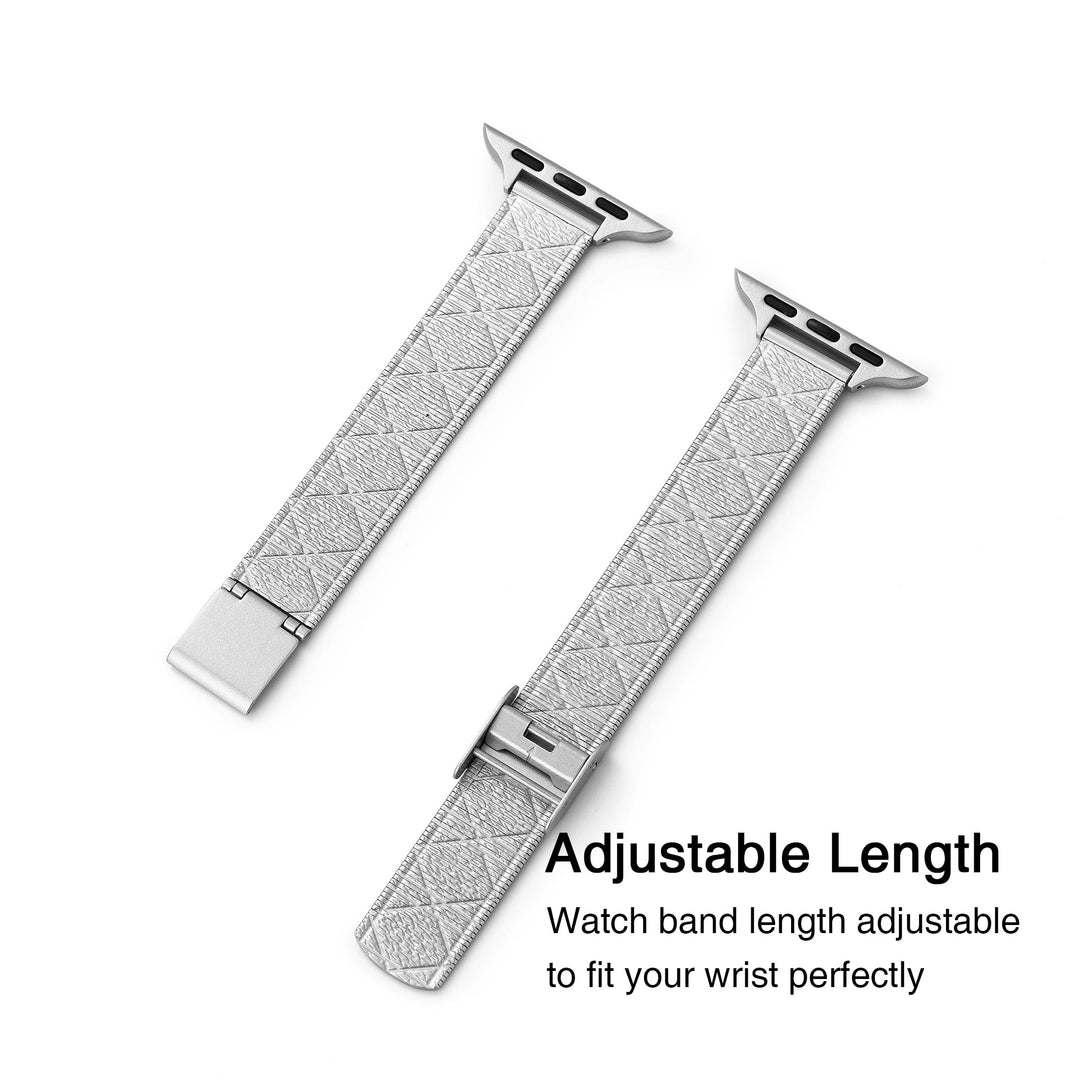 Luxury Stainless Steel Diamond Textured Apple Watch Bands for Women
