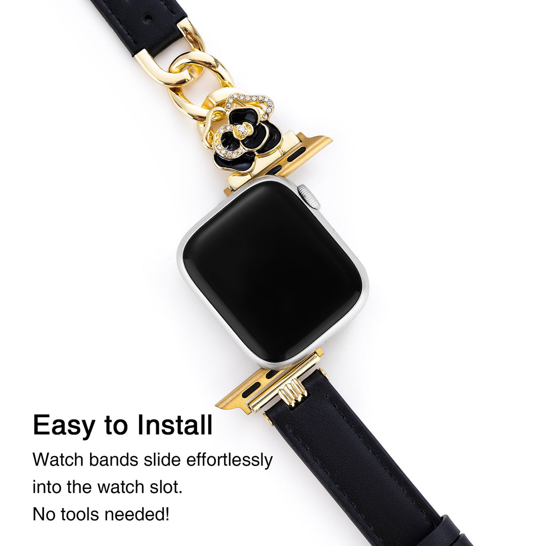Bold Leather Chain Apple Watch Bands for Women