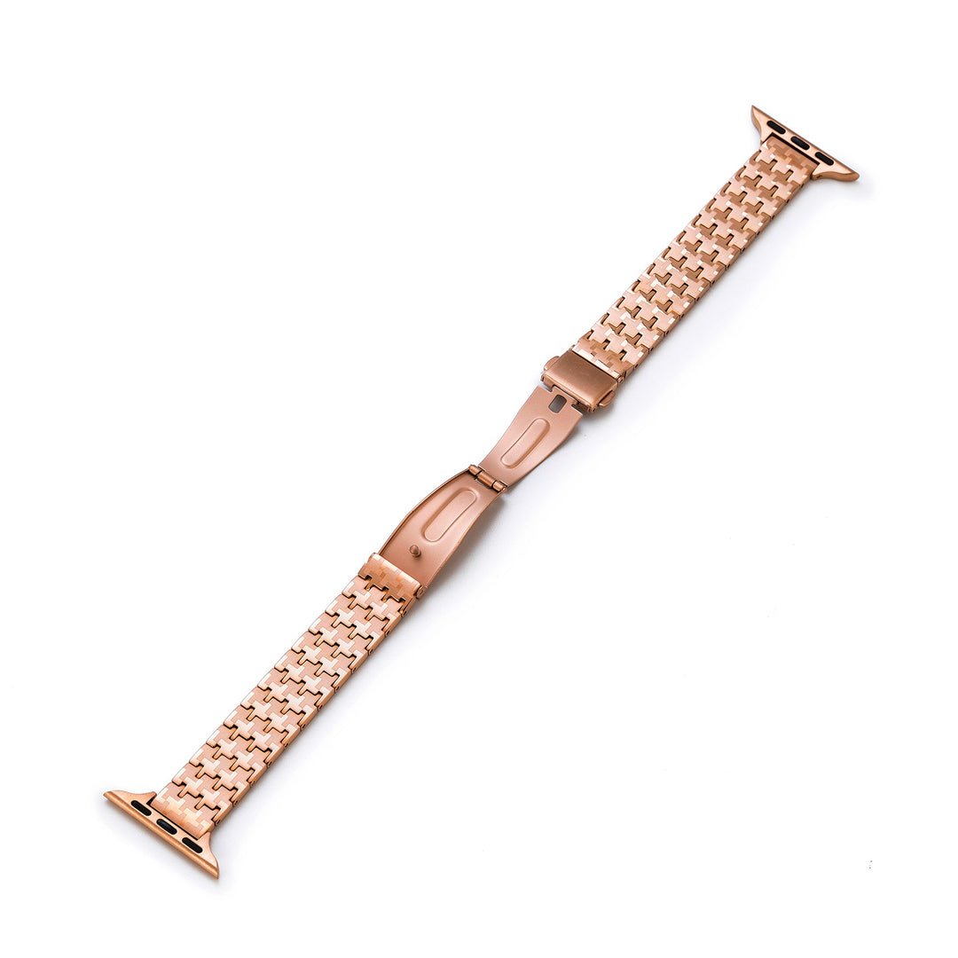 Dazzling Stainless Steel Houndstooth Apple Watch Bands for Women