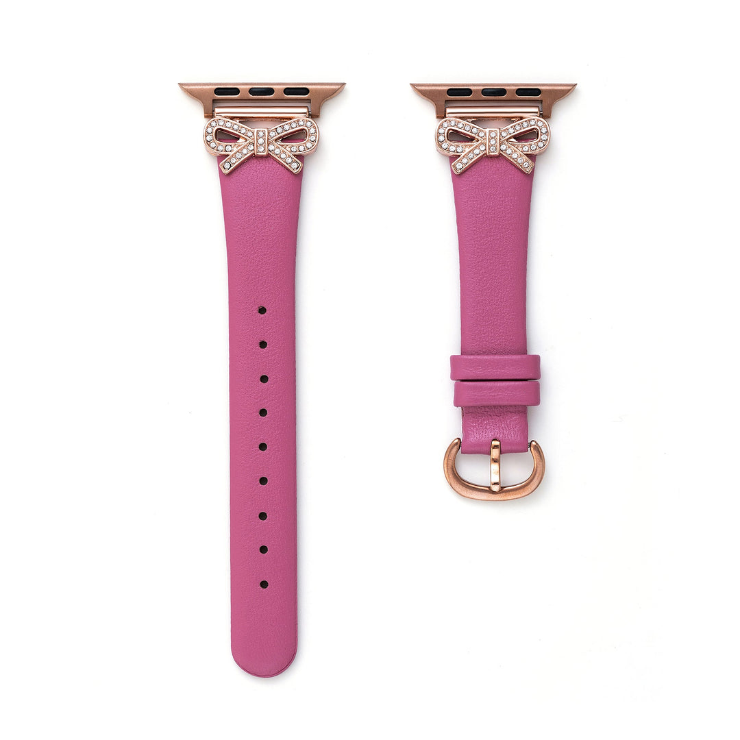 Sleek Leather Crystal Apple Watch Bands for Women