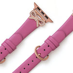Load image into Gallery viewer, Sleek Leather Crystal Apple Watch Bands for Women
