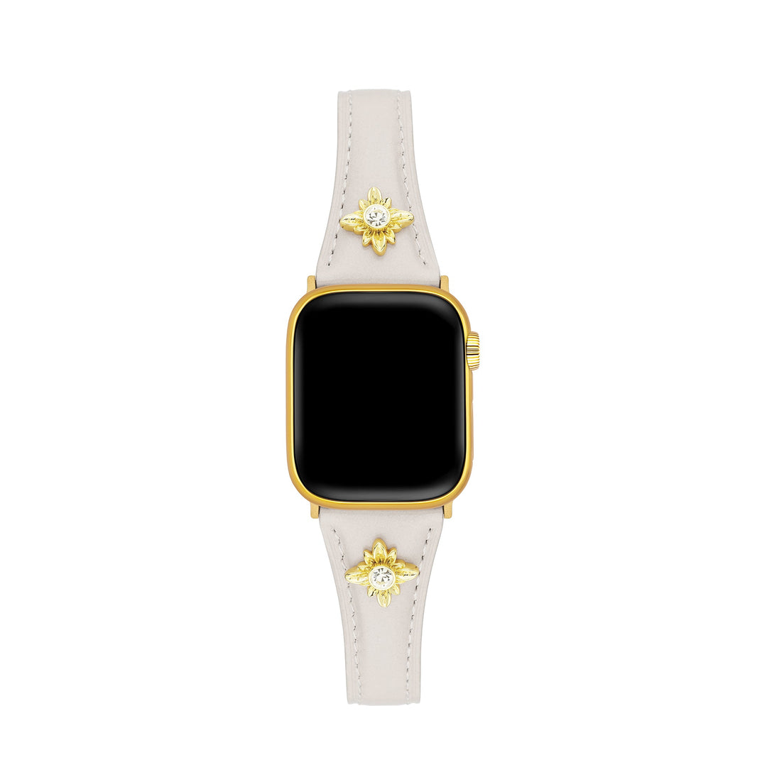 Elegant Leather Floral Apple Watch Bands for Women