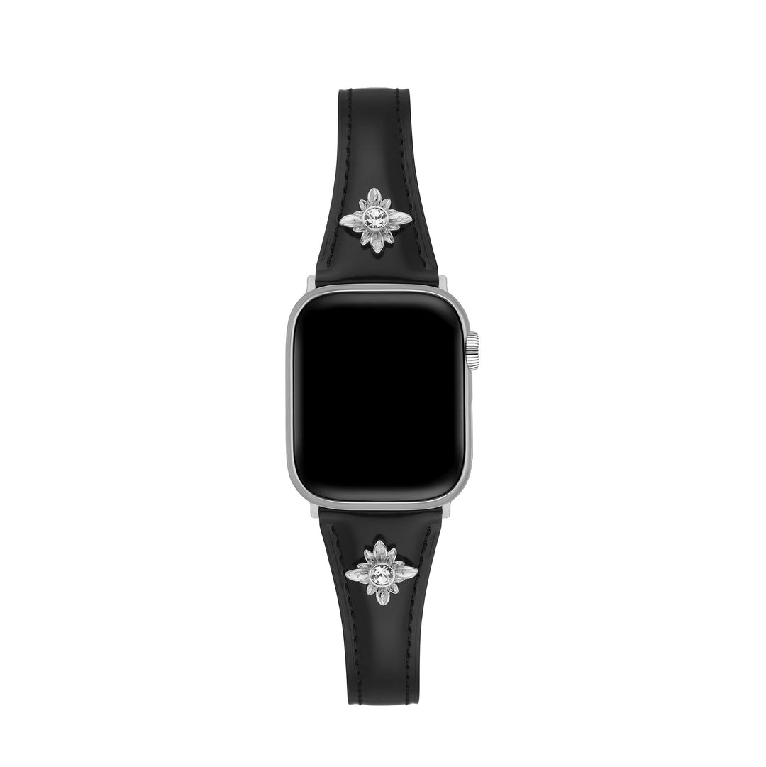 Elegant Leather Floral Apple Watch Bands for Women
