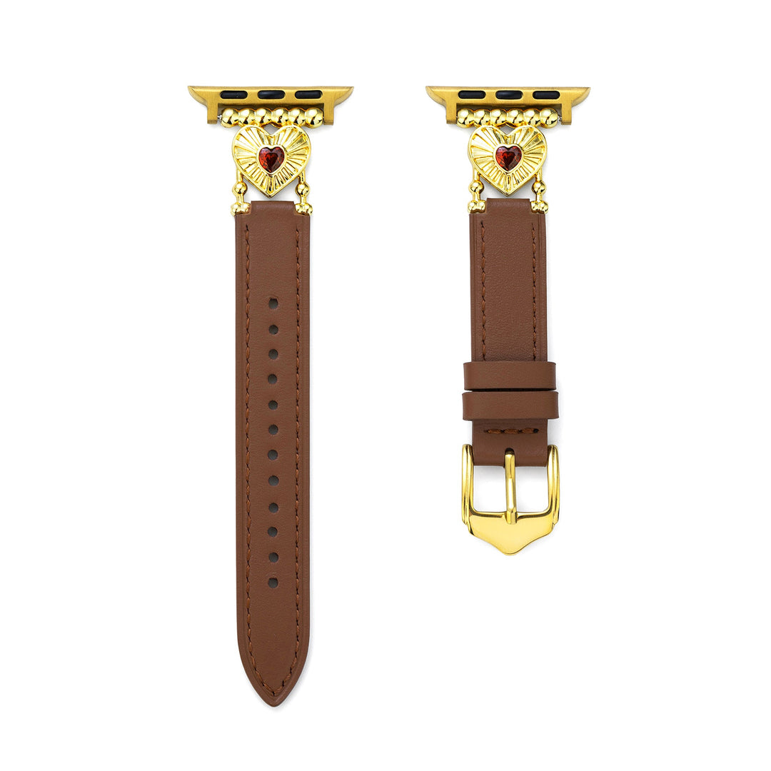 Modern Leather Heart Apple Watch Bands for Women