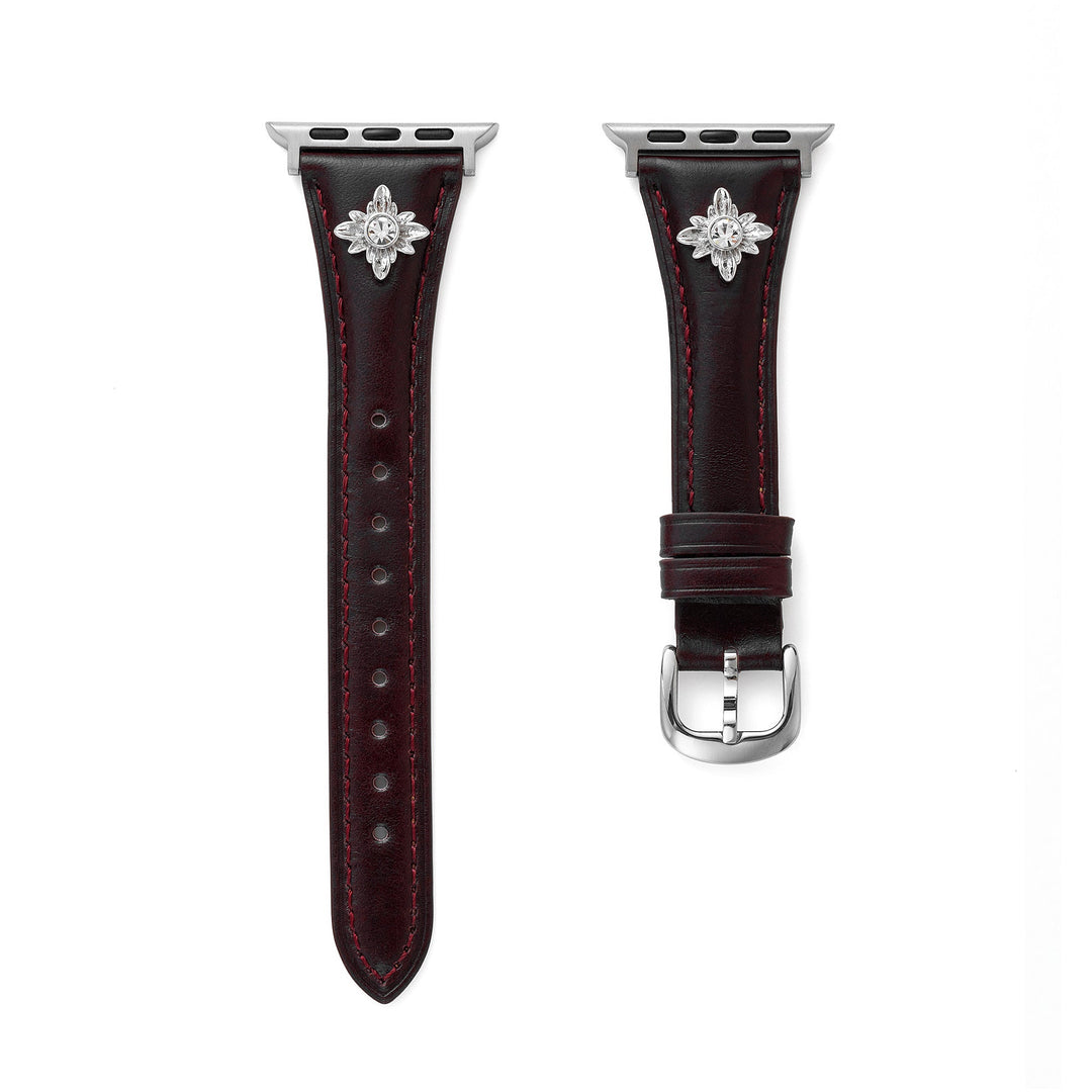 Elegant Leather Floral Apple Watch Bands for Women