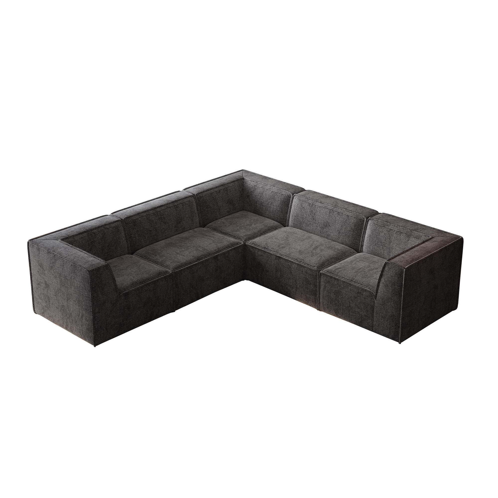 Kinshasa 5-Seat Modular Sofa in Black