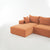 Dakar 4-Seat Minimalist Modular Sofa in Orange