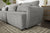 Khartoum Sectional Sofa with Movable Ottoman in Grey Chenille