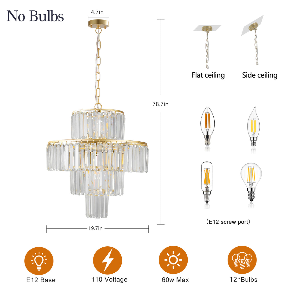 Luxury Crystal Chandelier Modern Pendant Light Fixture
