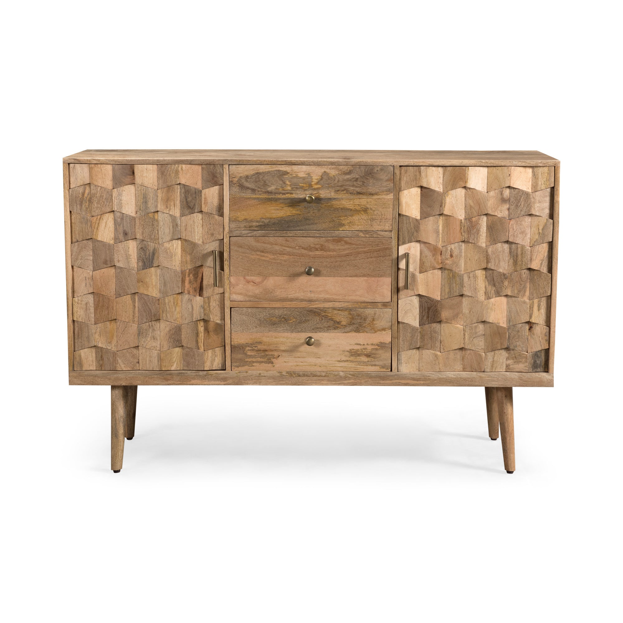 3 Drawer Sideboard With 2 Door KD Legs Made From Mango Wood In Natural