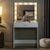 Vanity Desk with Mirror and Lights Large Drawer Dresser with Adjustable Brightness In White