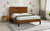 Mid-Century Modern King Bed with Unique Six-Piece Headboard and Natural Wood Grain