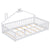 Twin House-Shaped Bedside Toddler Floor Bed with Guardrails, Slats & Door