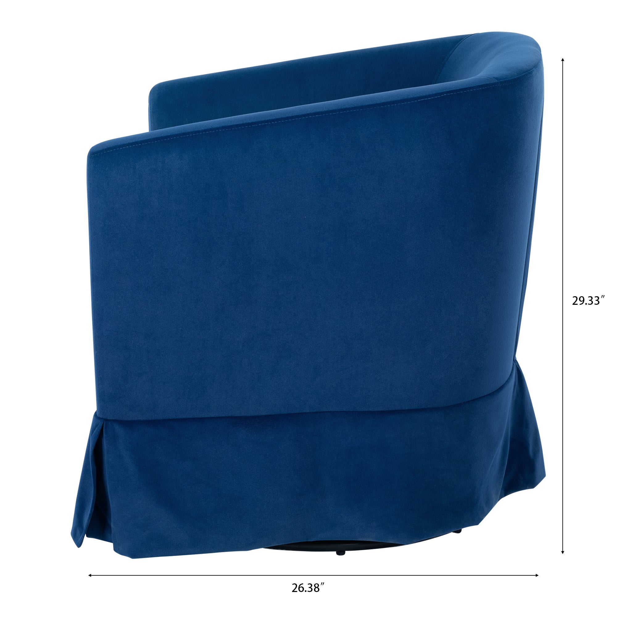 Blue Swivel Accent Chair with Fabric Upholstery