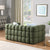 Olive Green Boucle 5-Seater Marshmallow Loveseat Sofa