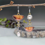 Load image into Gallery viewer, Sparkling Orange Drop Earrings

