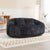 Comfortable High-Back Bean Bag Sofa in Black Chenille