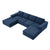 Tangier 6-Seat Modular U-Shaped Sofa in Navy