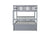 Gray Full Over Full Rubber Wood Bunk Bed with Trundle, Ladder, and Guardrails