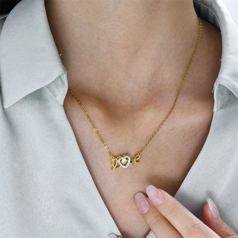 Love spelled pendant necklace