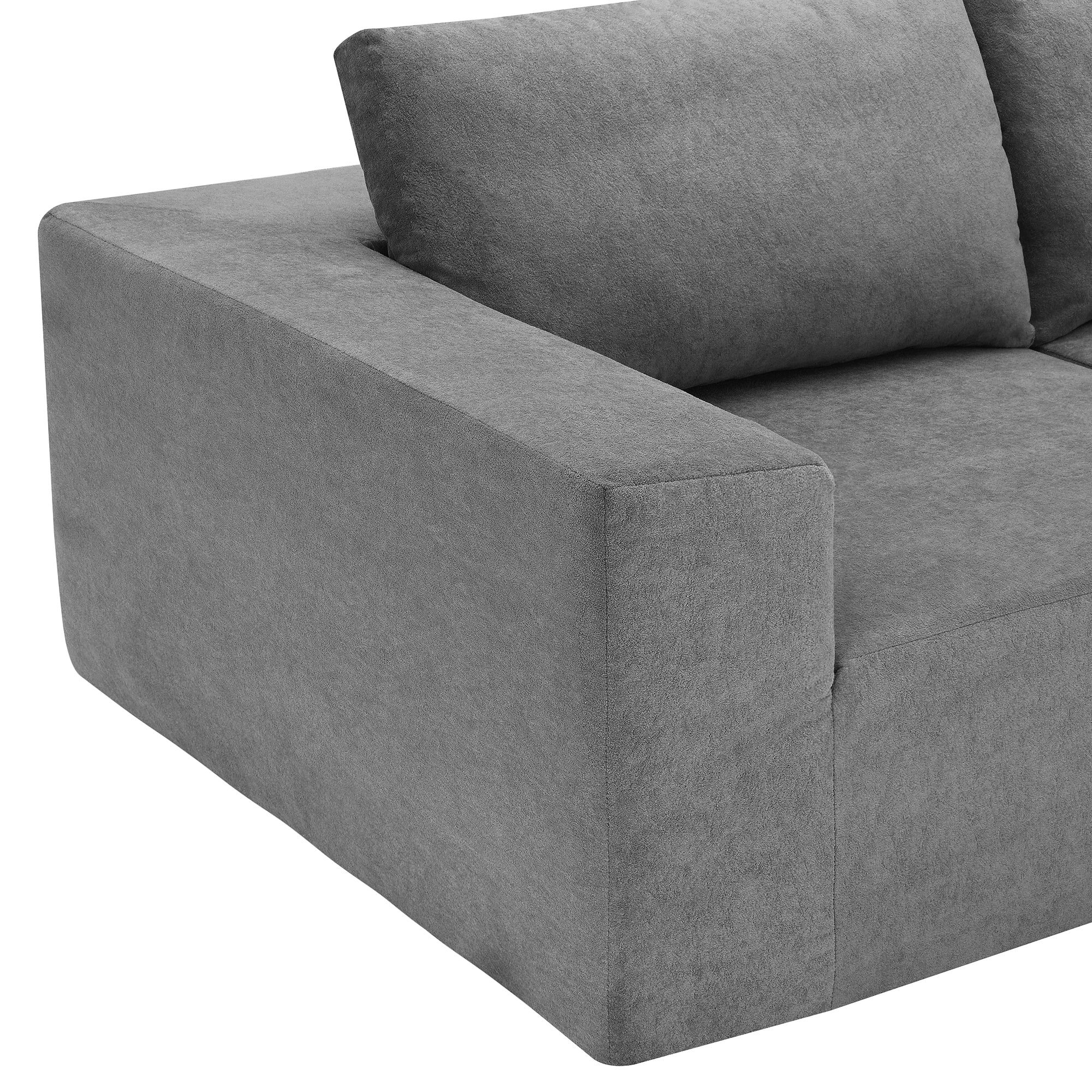 Kyoto Modular Sectional Sofa with Terrycloth Fabric in Gray