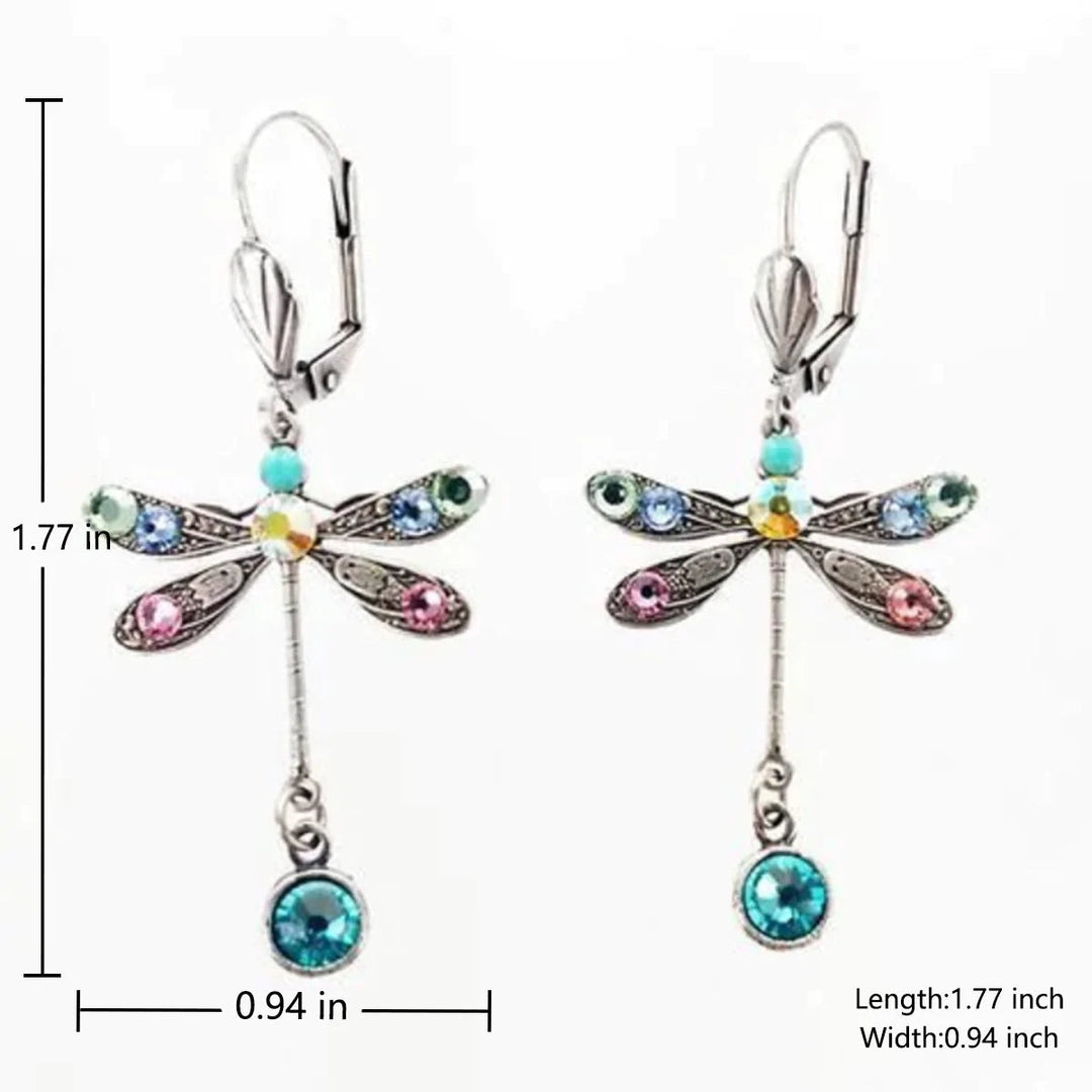 Sparkling Dragonfly Drop Earrings