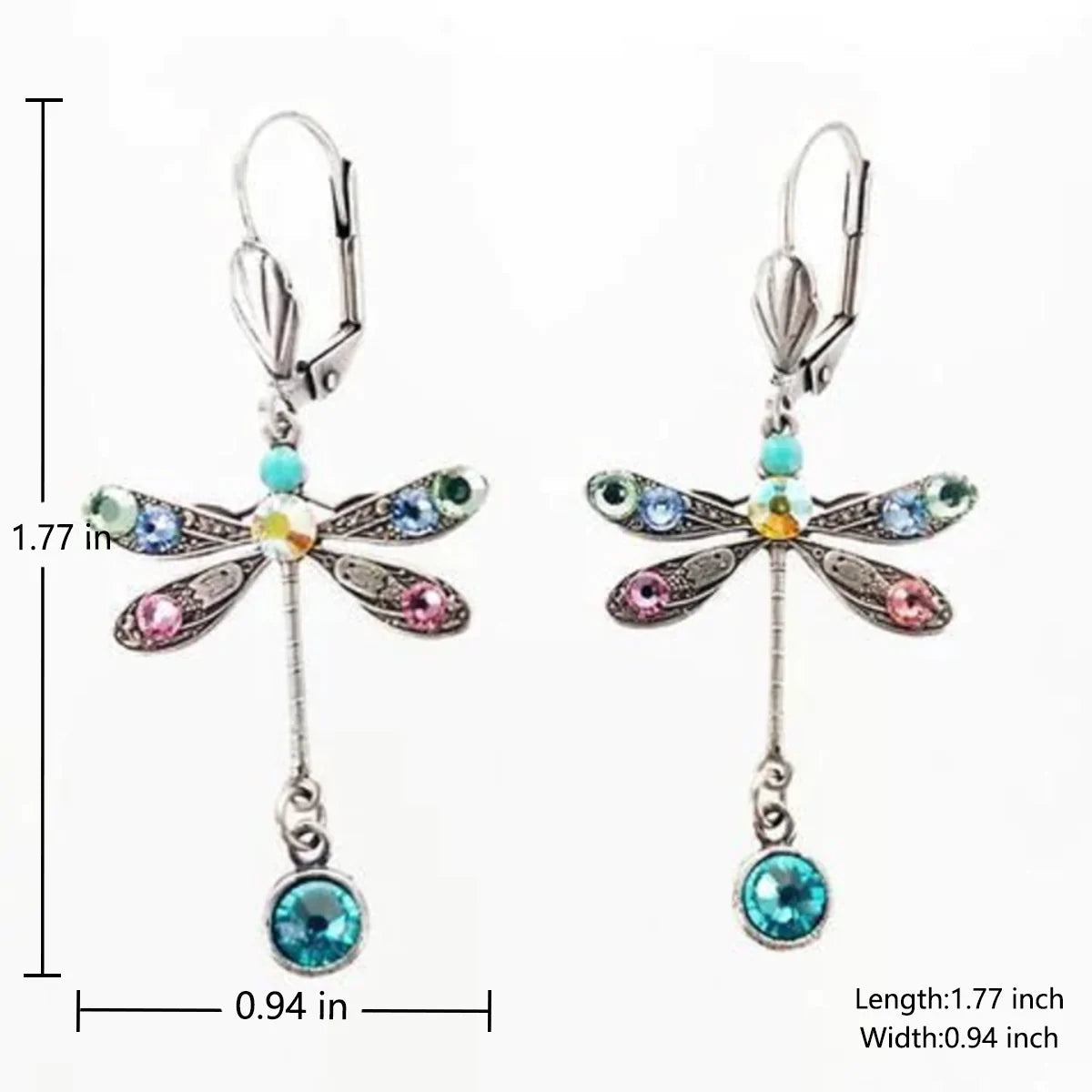 Sparkling dragonfly drop earrings