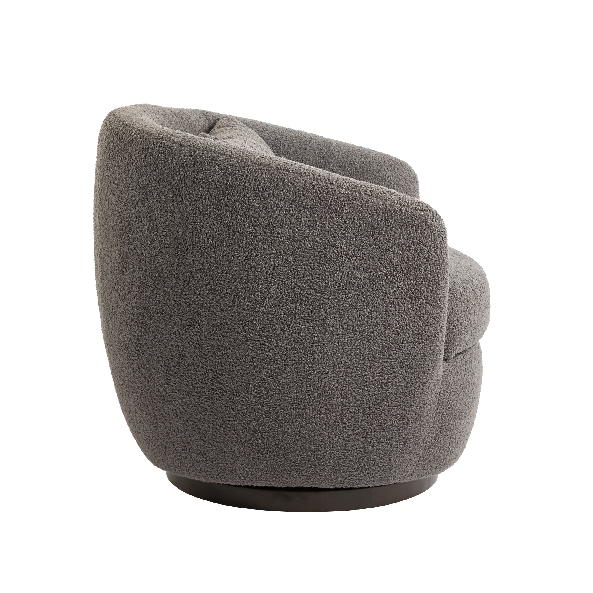 Gray Upholstered Swivel Accent Chair