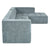 Mombasa 3-Seat Chenille Sofa in Blue Gray