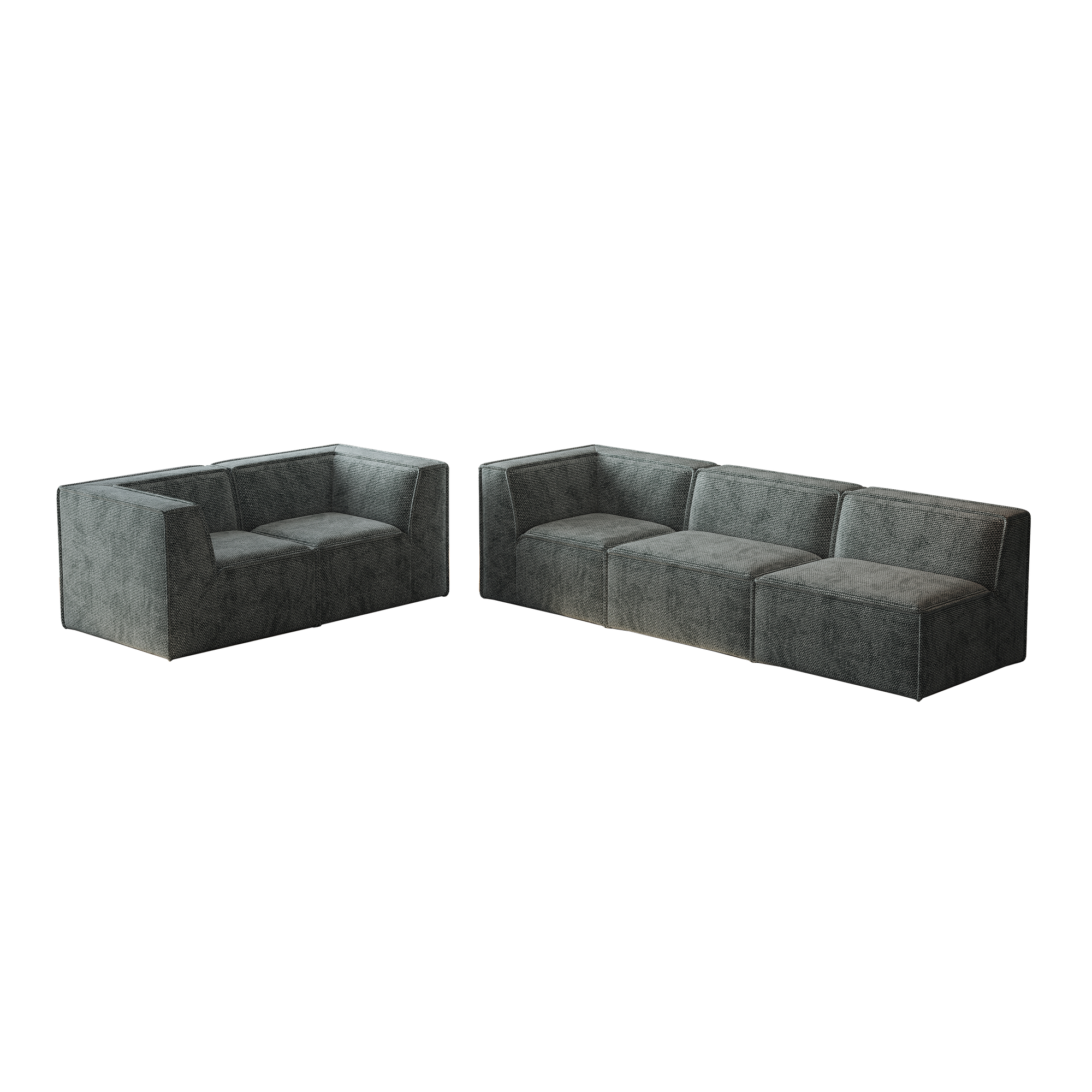 Kinshasa 5-Seat Modular Sofa in Green