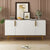 Modern Elegant 4-Door Sideboard Gold Metal Handle Buffet Cabinet for Dining Room Living Room Bedroom Hallway In White