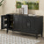 4-Door Sideboard Storage Cabinet with Adjustable Shelves for Living Room and Dining Room In Black