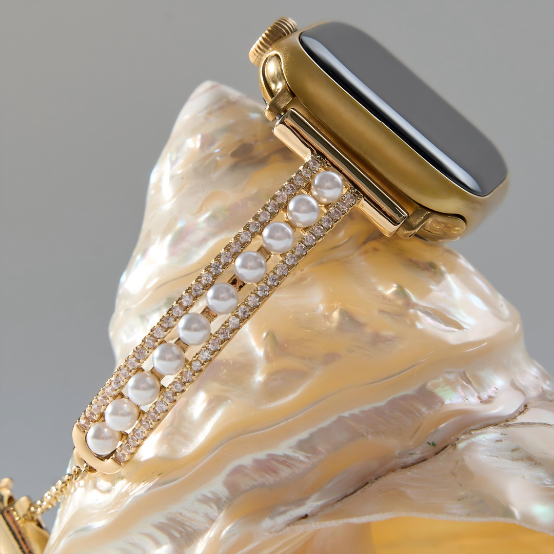 Dazzling Copper Beaded Apple Watch Bands for Women