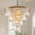 Aestin's 23.6-Inch 4 Tier Golden Modern Crystal Chandelier