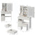 Small Space Desktop Vanity Table with Cushioned Stool and LED Mirror Tri-Color Switching Brightness Adjustable In White