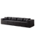 Nairobi 4-Seat Minimal Modular Sectional Sofa in Black