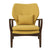 Stylish Club Chair Upholstered In Soft Mustard Fabric