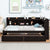 Espresso Tone Twin Bed with L-Shaped Bookcases and Storage Drawers