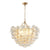 Gold Pendant Light Chandelier with Threaded Clear Glass Globe Shade